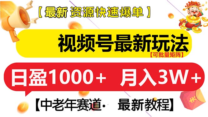 视频号最新玩法 中老年赛道 月入3W+-一起学网赚