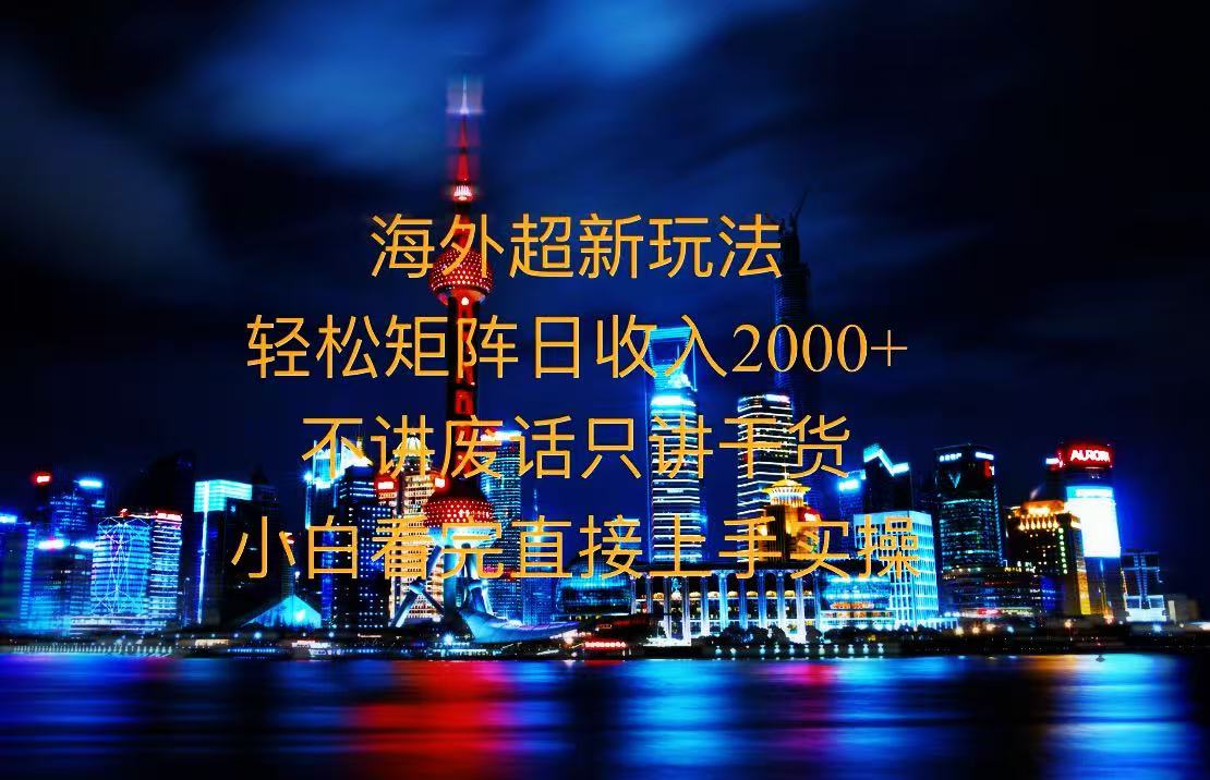 2025全新海外暴力玩法,操作简单,小白轻松上手-一起学网赚