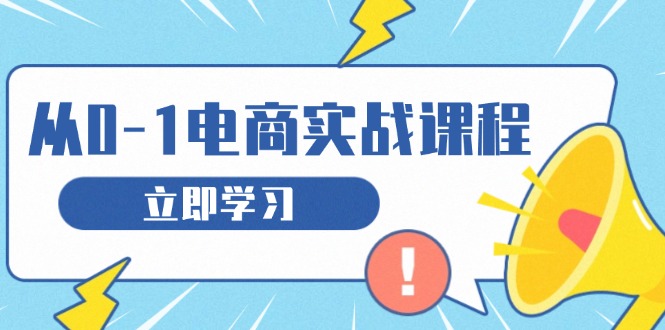 从零做电商实战课程,教你如何获取访客、选品布局,搭建基础运营团队-一起学网赚